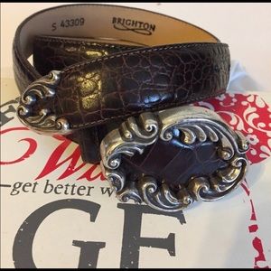 Brighton Brown Leather Embossed Belt